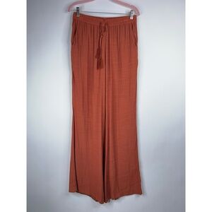 Monday Swimwear Tahiti Pant Clay Red Orange High Rise Lined Beach Lounge Medium